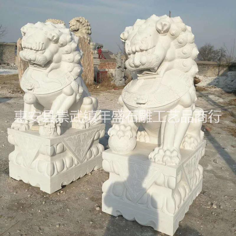漢白玉石獅子圖片/漢白玉石獅子樣板圖 (3)