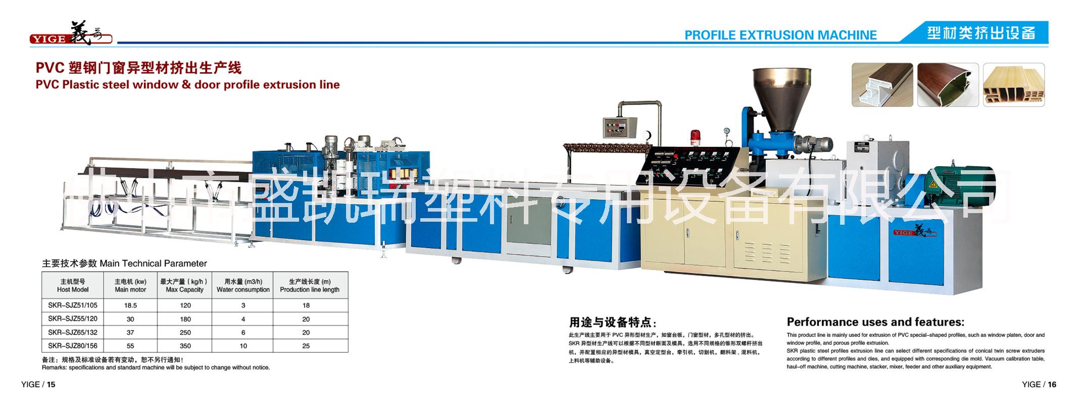 广东专业制造塑钢门窗型材挤出机PVC异型材挤出生产线图片