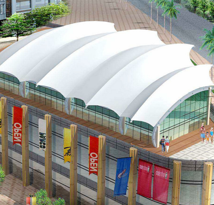 膜結(jié)構(gòu)雨棚圖片/膜結(jié)構(gòu)雨棚樣板圖 (3)