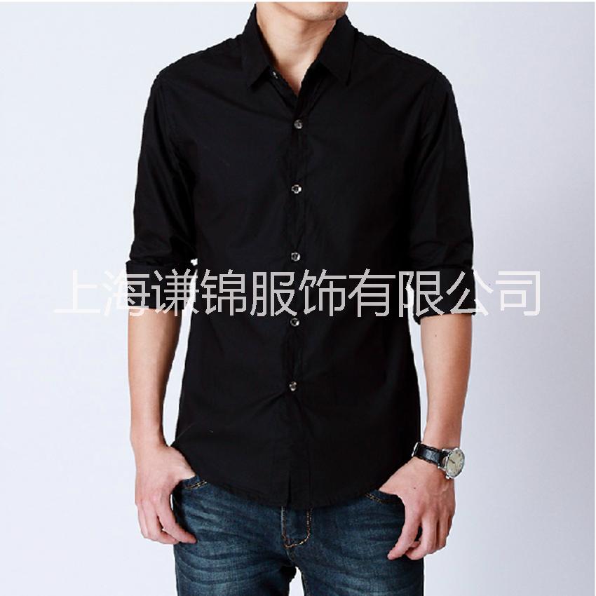 正裝修身時(shí)尚純色襯衫男 上海襯衫生產(chǎn)廠家 大量現(xiàn)貨襯衣供應(yīng)