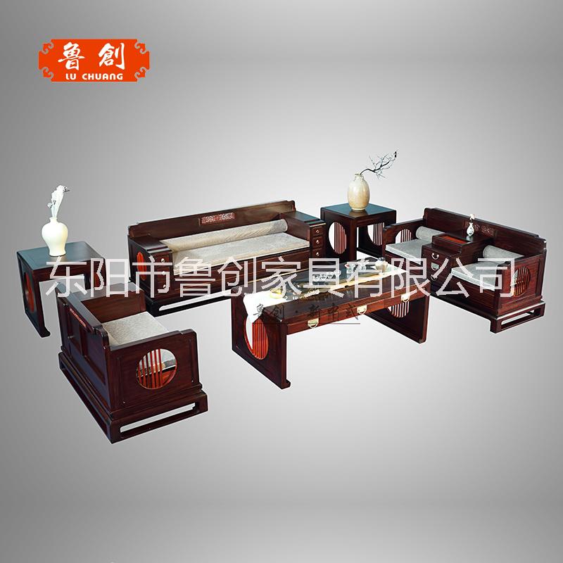東陽市魯創(chuàng)紅木家具非洲紫檀夢江南沙發(fā)