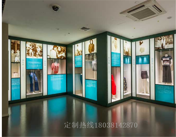 丝绸博物馆展示柜定制厂家图片