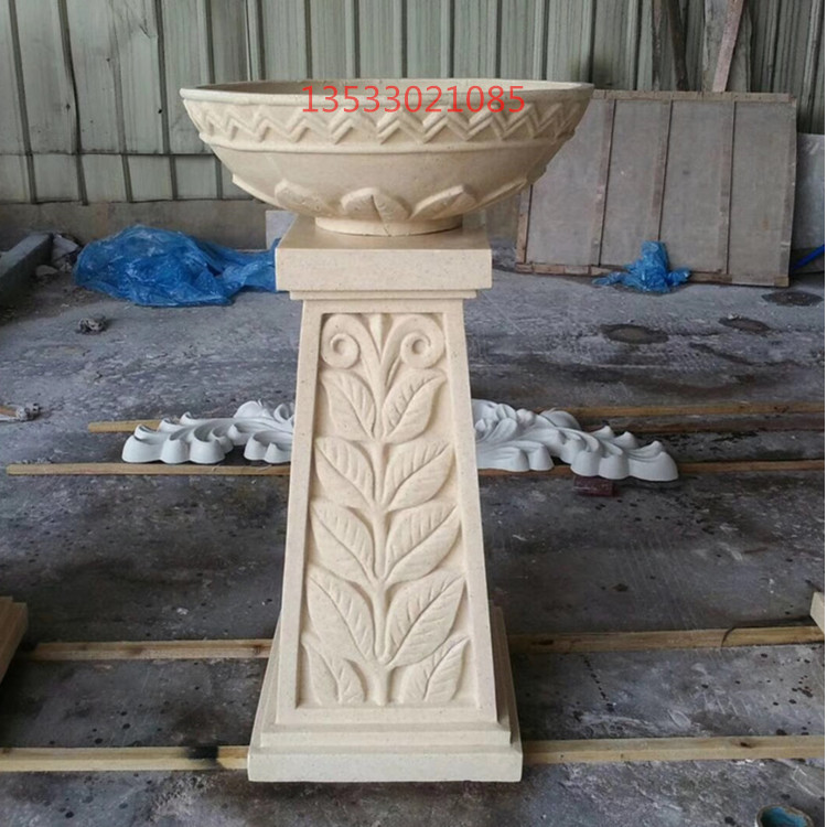 人造砂巖景觀花盆|仿石材歐式花盆|歐式羅馬柱花盆雕塑|砂巖花盆廠家