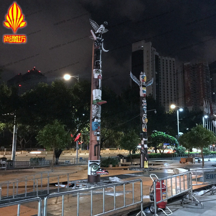 玻璃鋼圖騰柱子雕塑藝術(shù) 商業(yè)廣場(chǎng)活動(dòng)展覽道具