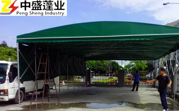 加厚加固型雨篷，手動(dòng)推拉蓬，帳篷圖片