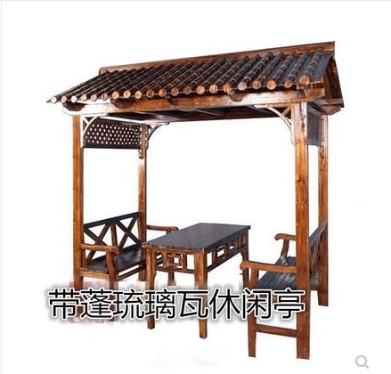 防腐木戶外庭院實(shí)木碳化防腐木屋亭子休閑涼亭