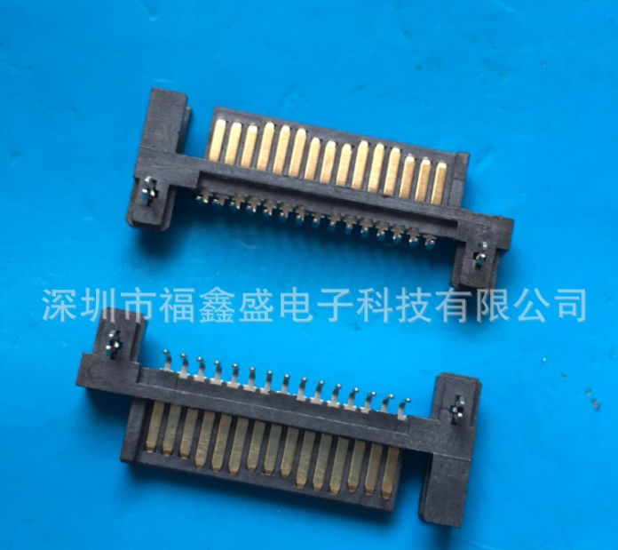 现货供应SATA15P PCI 007S专用插座 90度插板DIP 15P铆压公插