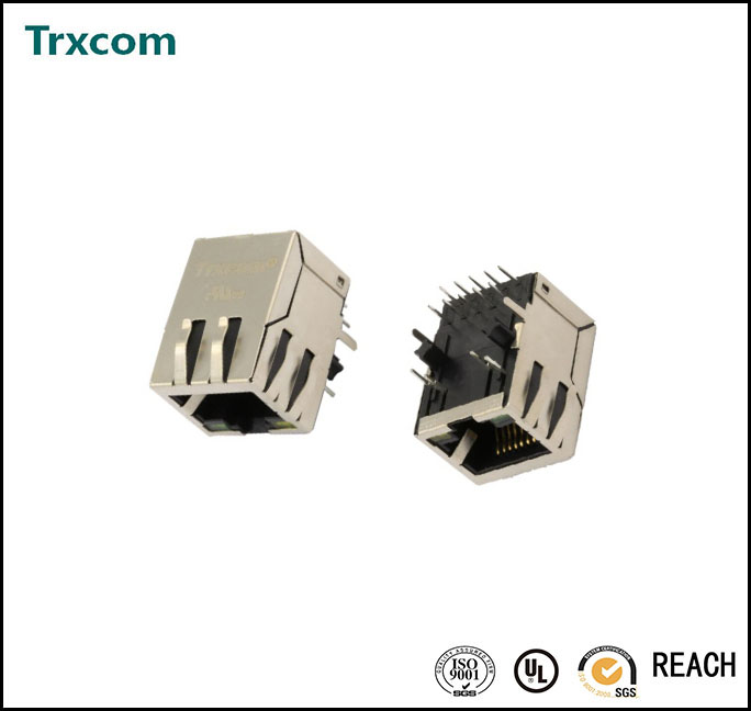 TRXCOM/泰瑞康惠州泰瑞康原厂直销工厂优品RJ45网络接口PCB母座8P8C90度全包带屏蔽   TRXCOM/泰瑞康