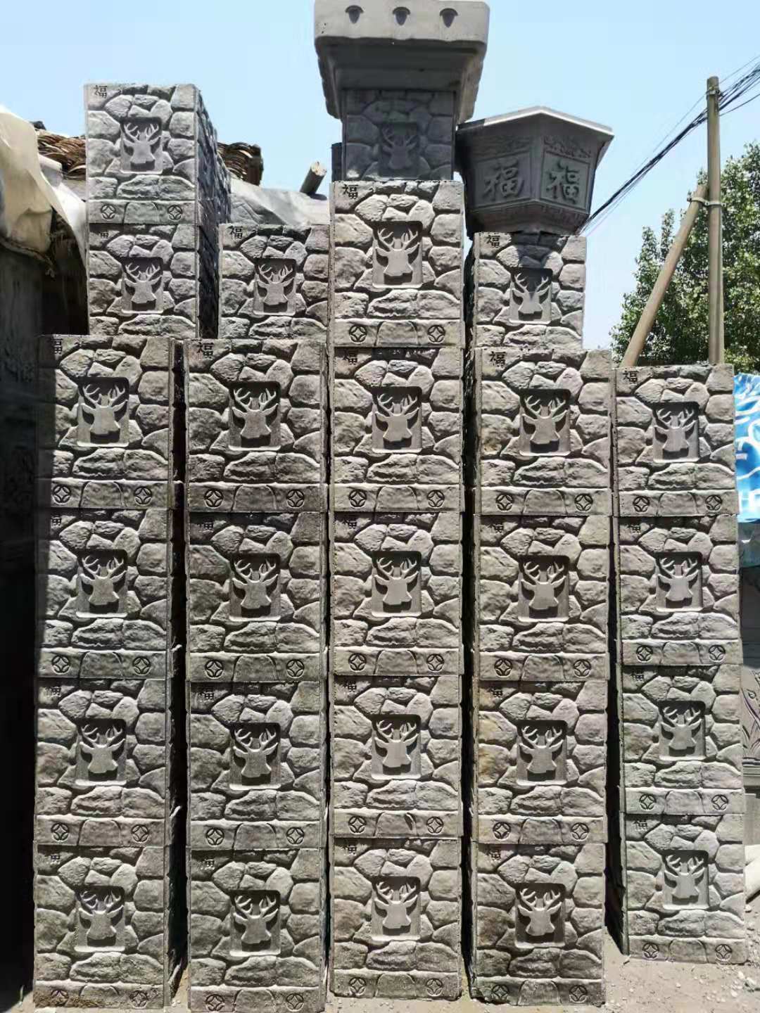 供應葡萄藝術圍欄花瓶柱模具廠家，五谷豐登水泥葫蘆模具生產廠家電話