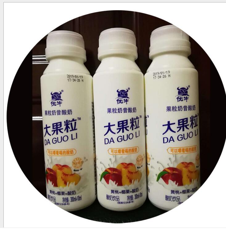 优牛黄桃大果粒酸奶 可以嚼着吃的网红大果粒酸奶饮料 多种口味可选