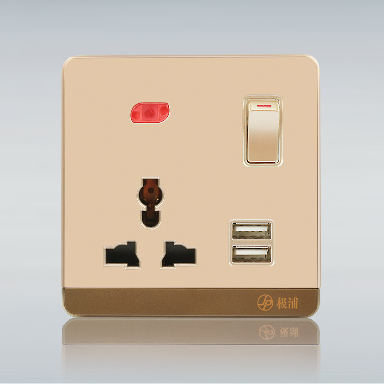 安微蘋果金外貿(mào)墻壁開關(guān)插座介紹圖片