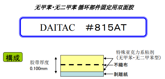 815AT無紡布基材雙面膠帶