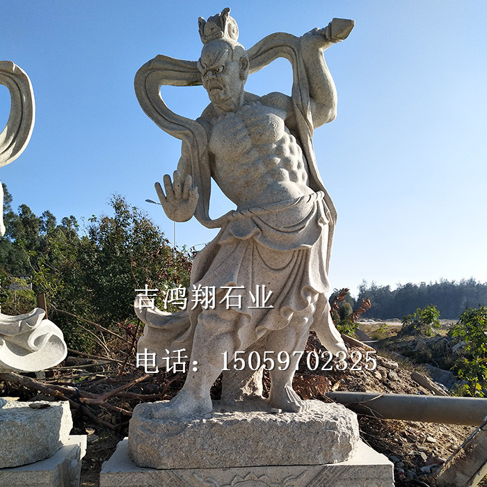 泉州市哼哈二将厂家惠安石雕佛像厂家供应石雕哼哈二将 寺庙大型佛像雕刻 青石哼哈二将