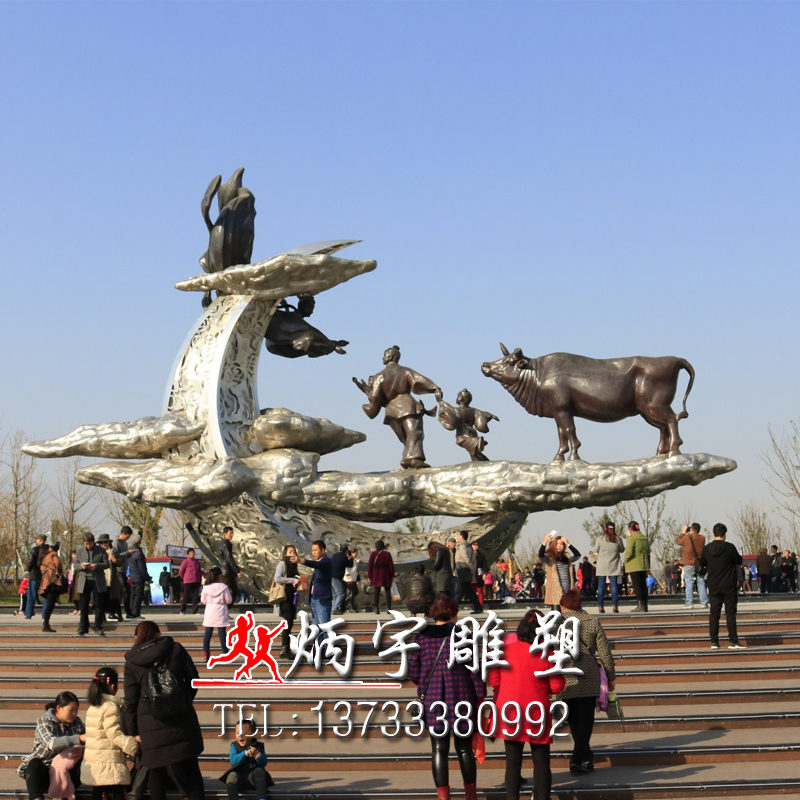 炳宇雕塑 神話人物鑄銅雕塑定制 牛郎織女雕塑 大型景觀人物銅雕塑 鑄銅人物雕塑定制 銅雕塑廠家報(bào)價(jià) 大型廣場(chǎng)雕塑