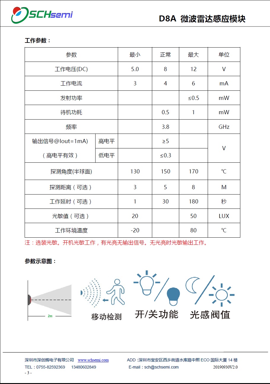 微波感应模块D8A公司    质量保证，价格实惠