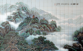 陶瓷室内大型陶瓷壁画电视背景墙陶瓷壁画定做厂家户外围墙壁画