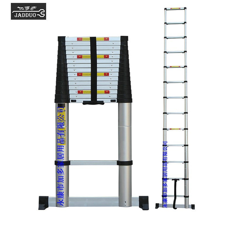 加多奇一键伸缩直梯铝合金折叠加厚工程阁楼梯一字梯子家用梯升降直梯
