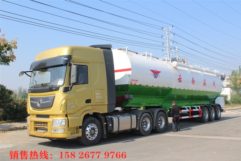 輕量化13米半掛散裝飼料車飼料罐圖片