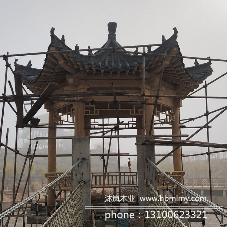 防腐木四角涼亭圖片