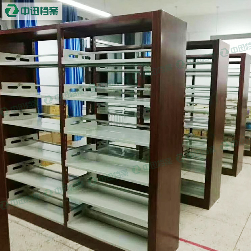 學(xué)生圖書館鋼制書架雙柱雙面落地圖片/學(xué)生圖書館鋼制書架雙柱雙面落地樣板圖 (4)