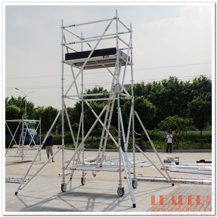 深圳東莞直銷(xiāo) 5.5m工作移動(dòng)快裝鋁架 GS認(rèn)證鋁合金工作架 包送貨圖片