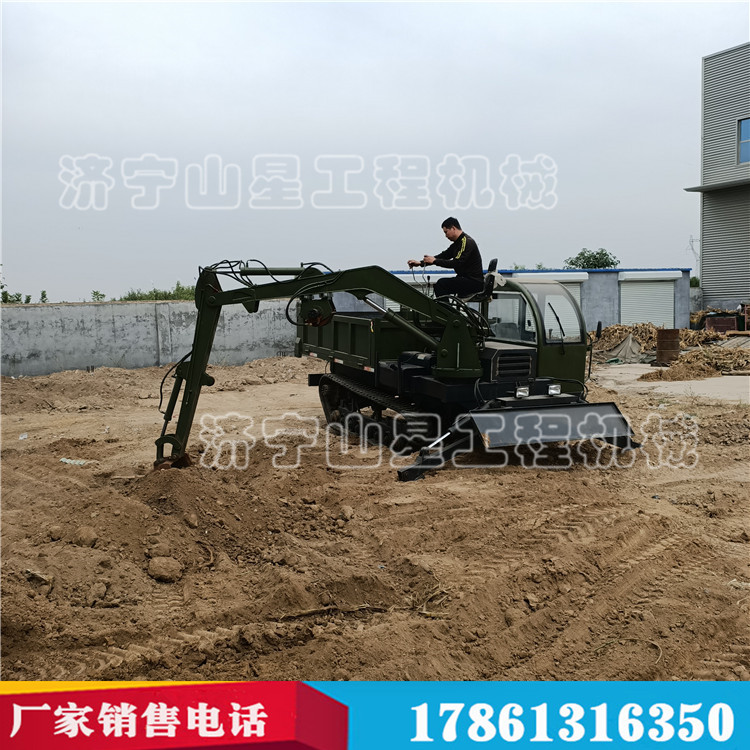 山地行走履帶隨車挖運(yùn)輸車 自裝自卸履帶挖掘機(jī) 工程履帶運(yùn)輸車