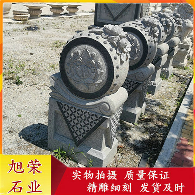 门口石鼓古建雕刻 石雕抱鼓石 宅门入口装饰圆鼓石石雕摆件图片