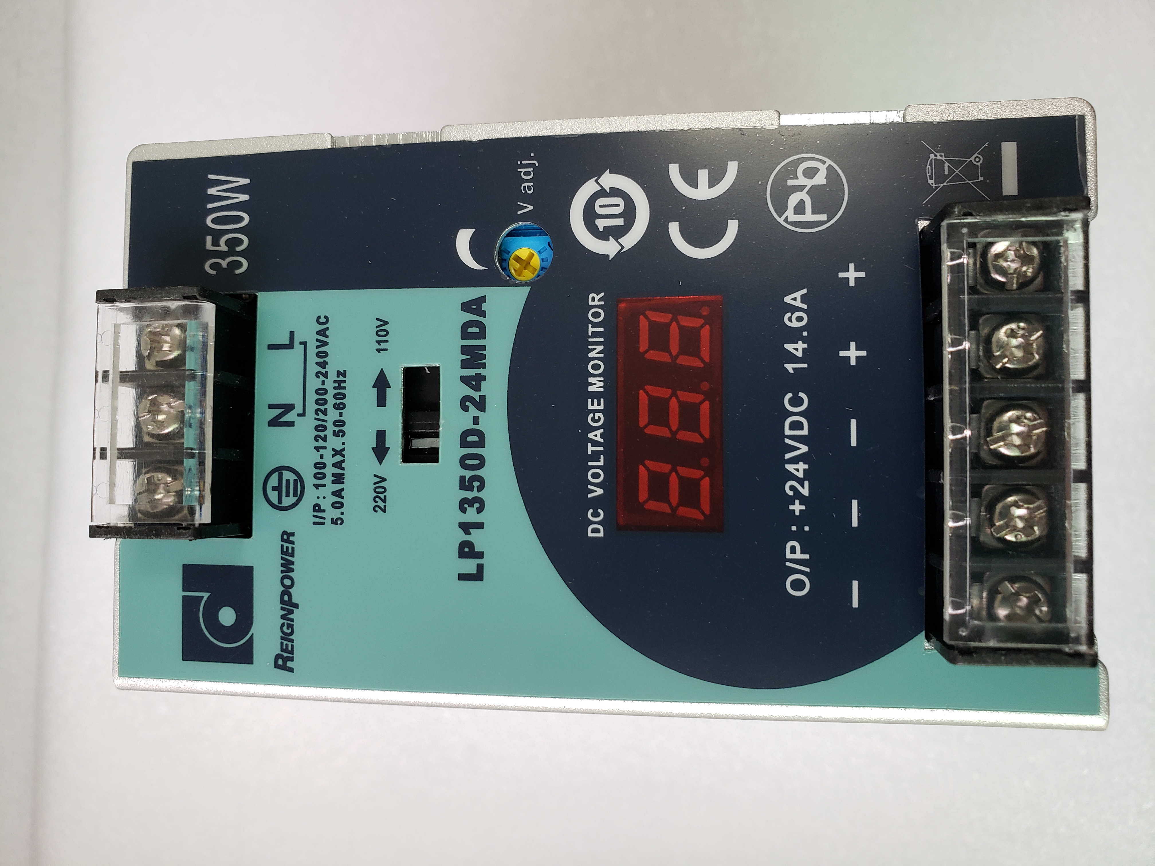 AC-DC昂鼎LP1350D-24MDA,24V14.5A350W數(shù)顯導(dǎo)軌式開關(guān)電源過認(rèn)證