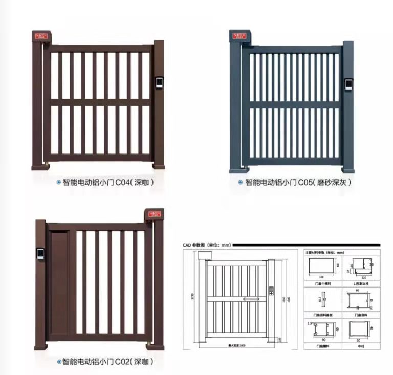 电动小门，智能铝型电动小门，刷卡人脸识别开关门图片