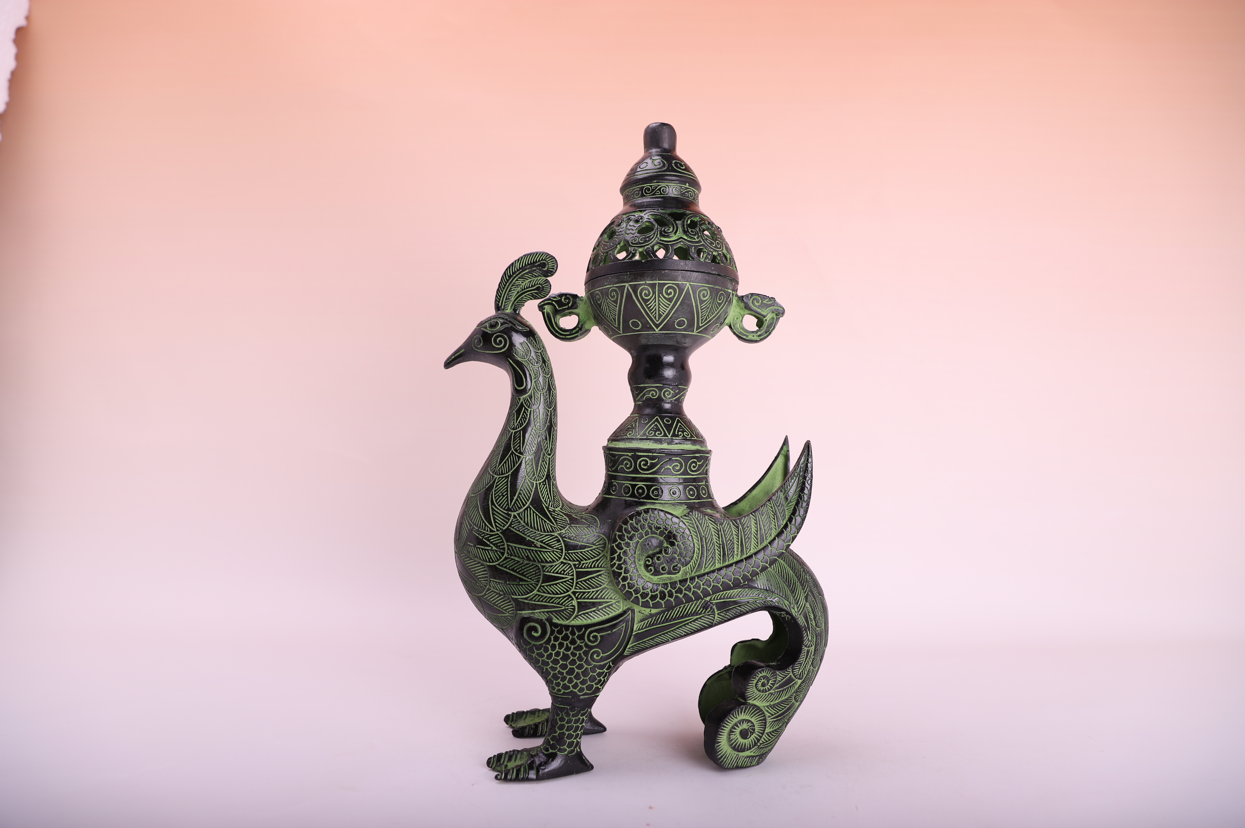 仿古青銅器擺件鳳凰熏爐熏香爐工藝品節(jié)日禮品漢婚影視道具定制