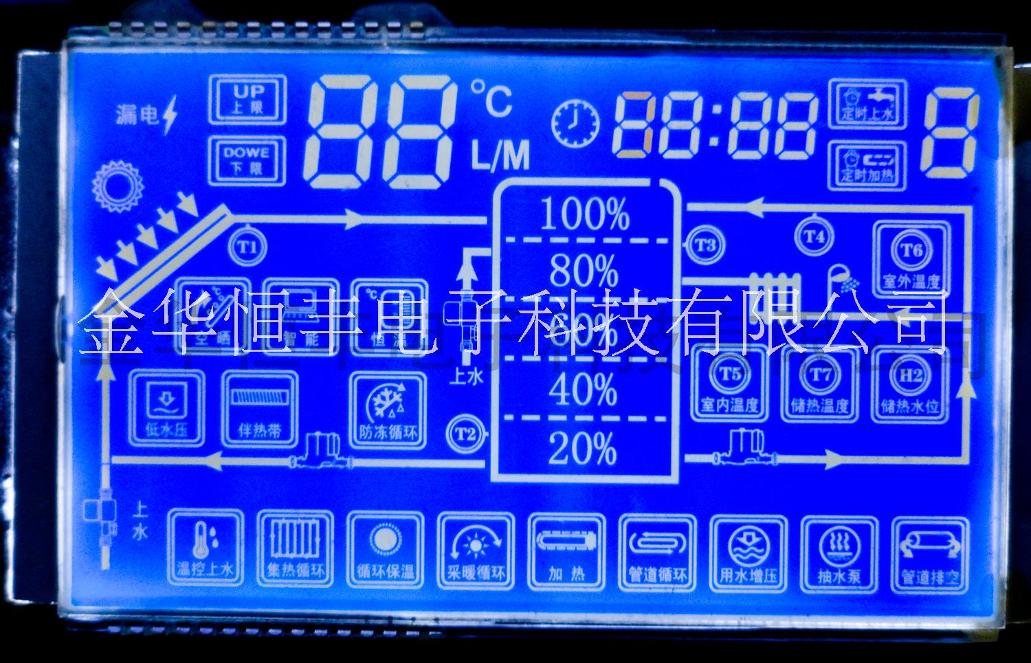 小家电控制板LCD液晶屏背光源定制生产温控设备液晶屏定制开发生产医疗器械彩屏HTN蓝屏金华LCD生产厂家图片