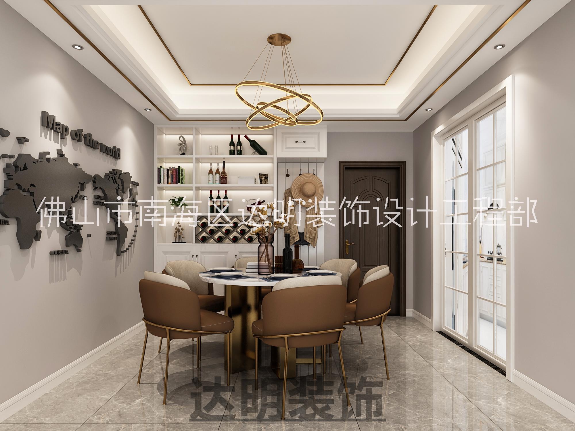 佛山禪城南海順德工裝寫(xiě)字樓辦公室家裝工裝半包全包裝修公司新中式客餐廳效果圖 廣東裝修新中式客餐廳效果圖
