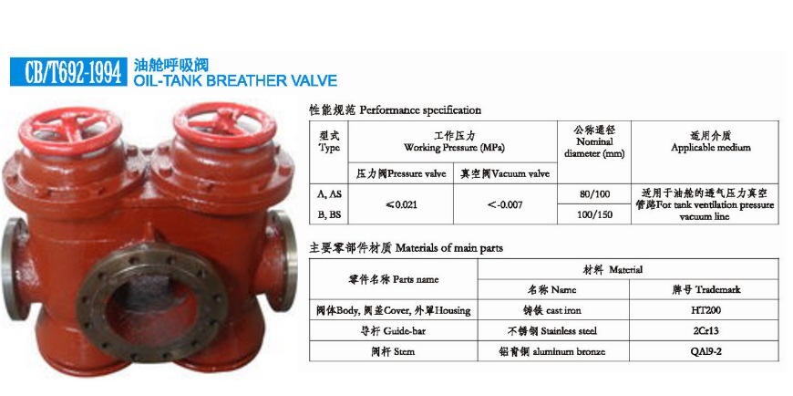 油舱呼吸阀 油舱呼吸阀CB/T 692-19图片