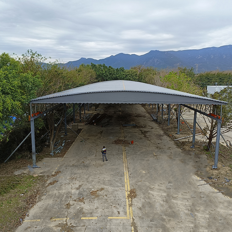 天津室外电动雨棚 自动开启伸缩雨棚 悬空仓储活动棚 屋顶架空智能遮阳棚鑫建华图片