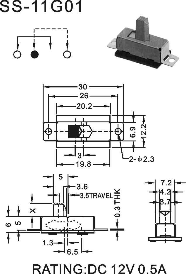 SS-11G01拨动开关