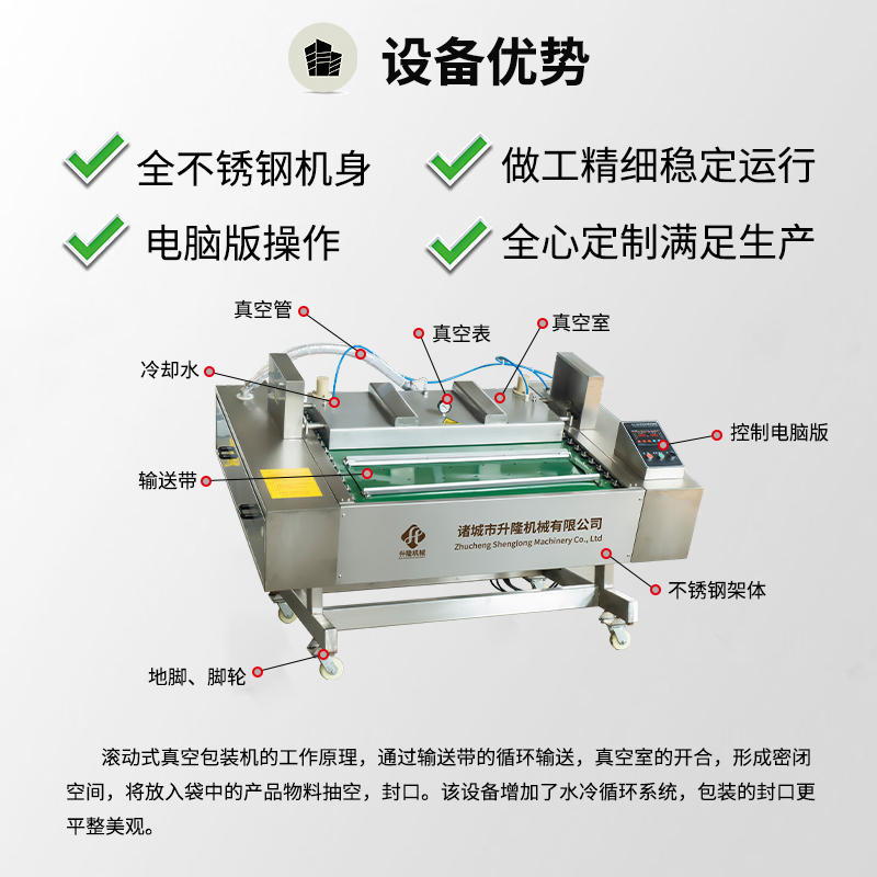商用甜糯玉米真空机 泡椒鸡爪封口机 蛋黄粽子封口机 鸡胸肉滚动机图片