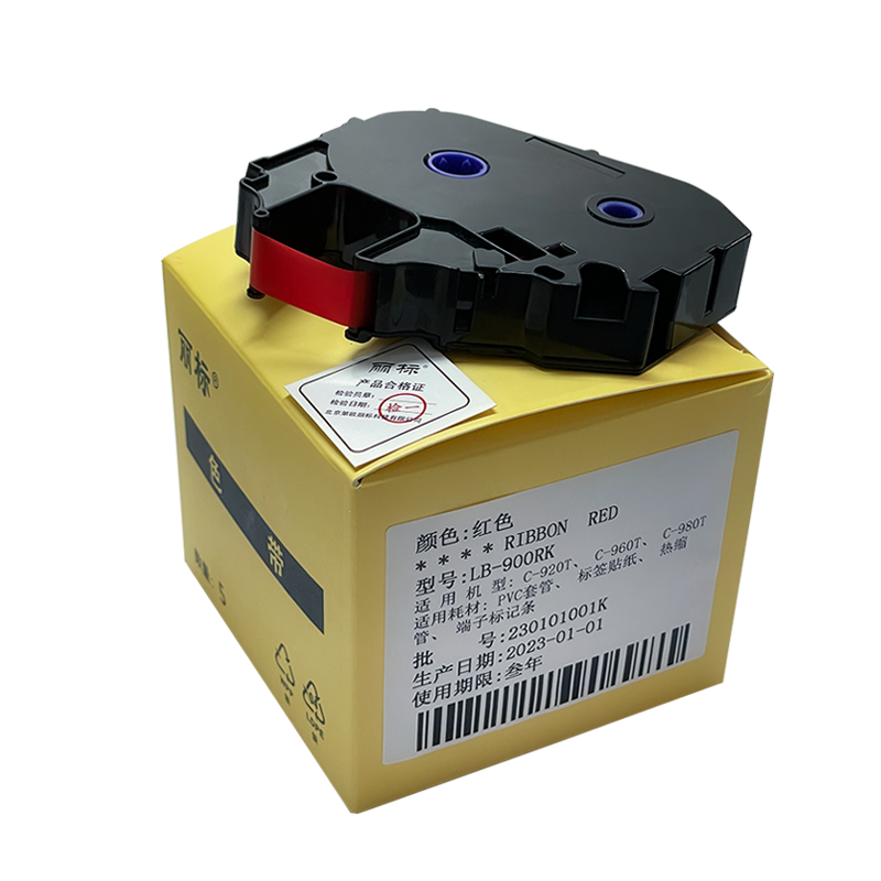 麗標LB-900RK線號機色帶 紅色85米 適用于麗標C-980T/960T/920T