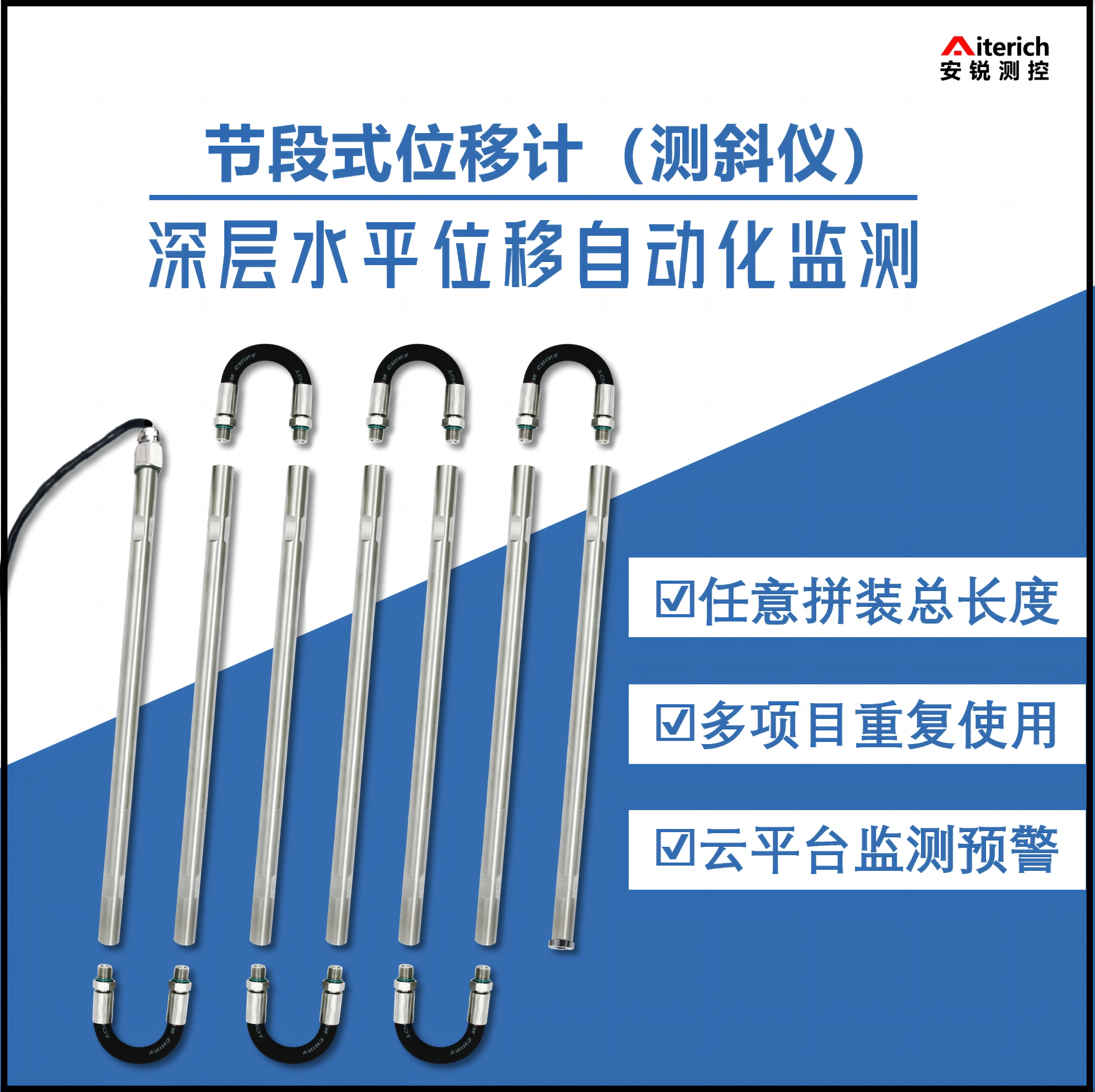 深层水平位移自动化监测仪器 节段式位移计（测斜仪）基坑边坡大坝各类应用场景图片