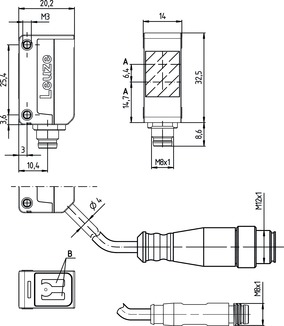 上海劳易测50122446 PRK5/4P-200-M8带偏振光片镜的镜反射型光电传感器