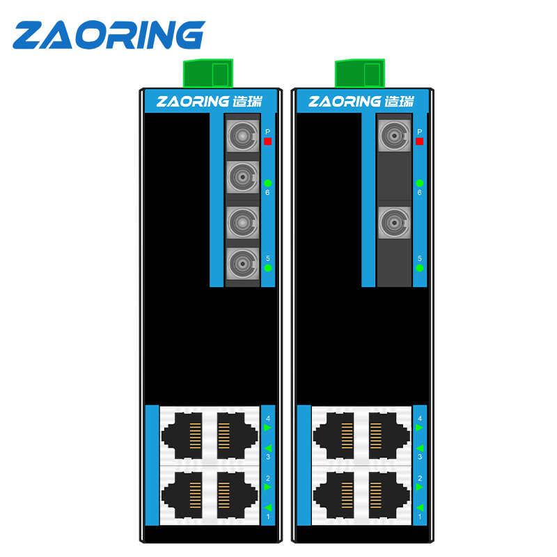 2光4电全千兆6口工业级以太网交换机二层宽温导轨式光纤交换机收发器河南厂家直发
