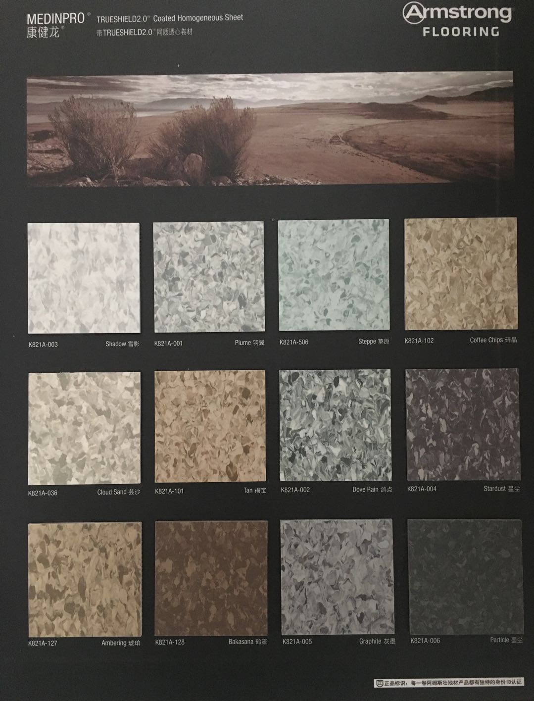 塑膠地板阿姆斯壯康健龍系列學(xué)校場所耐磨防滑阻燃pvc塑膠地板