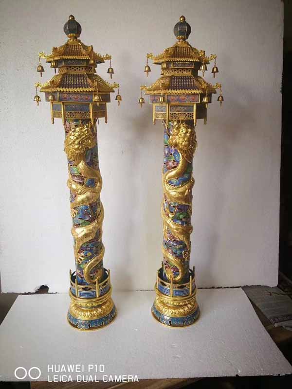 景泰藍工藝品加工定制紫銅胎高溫燒制而成銅胎掐絲琺瑯工藝品純手工制作 老北京景泰藍花瓶