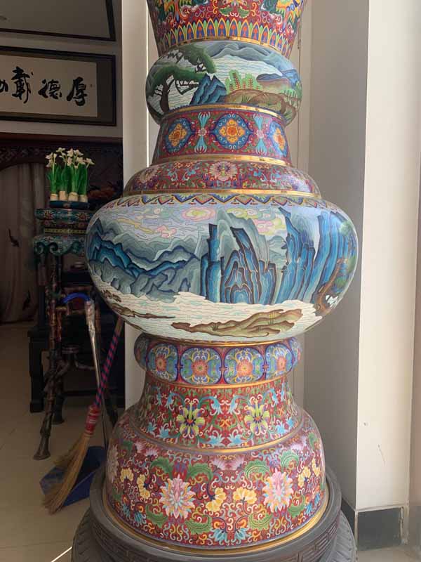 景泰藍(lán)工藝品加工定制紫銅胎高溫?zé)贫摄~胎掐絲琺瑯工藝品純手工制作  紫銅工藝品