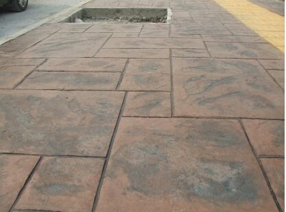 供應(yīng)遂寧壓花地坪施工透水地坪施工-宏奕建筑壓花地坪