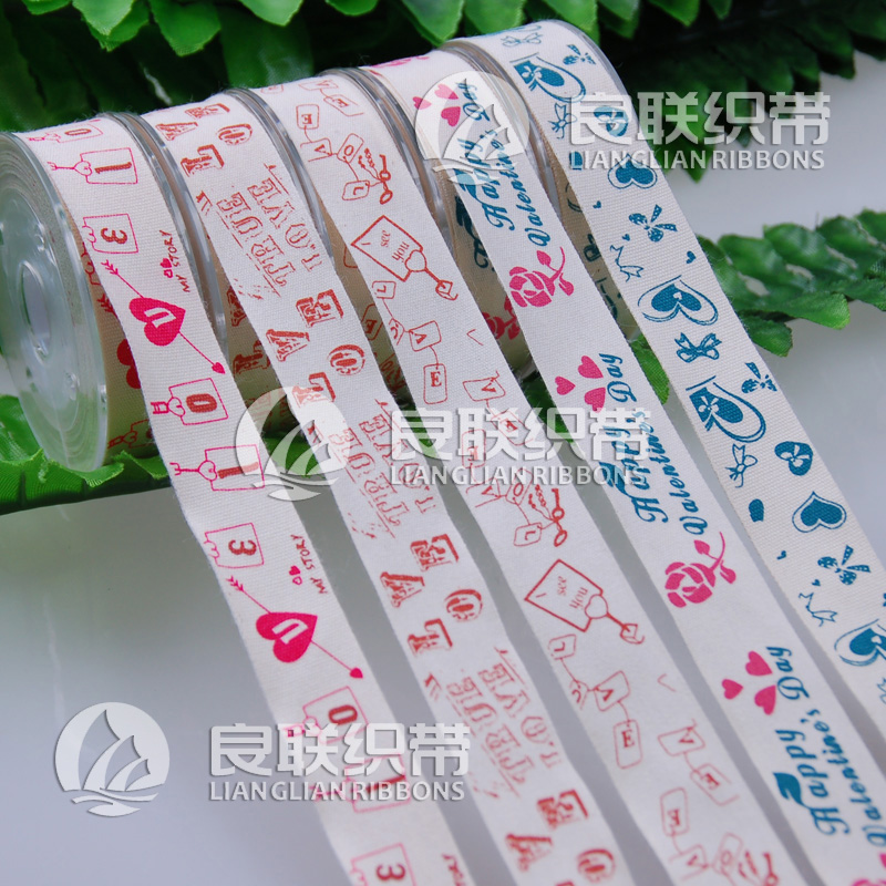 供應(yīng)棉帶織帶印刷，彩色絲帶廠家定制織帶