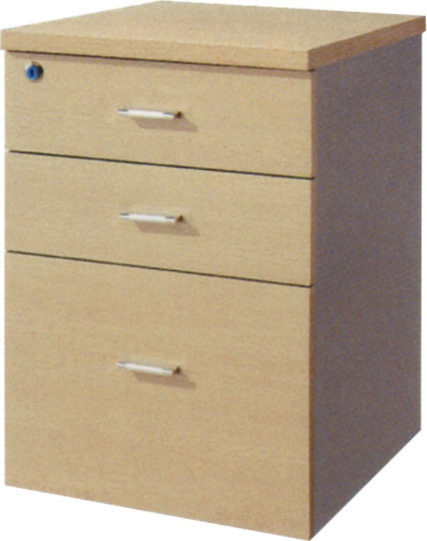 供應(yīng)東莞家具廠特價(jià)三抽木紋活動(dòng)柜