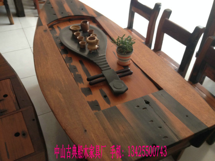 供應(yīng)老船木茶桌椅組合，老船木茶桌椅組合價格，老船木茶桌廠家
