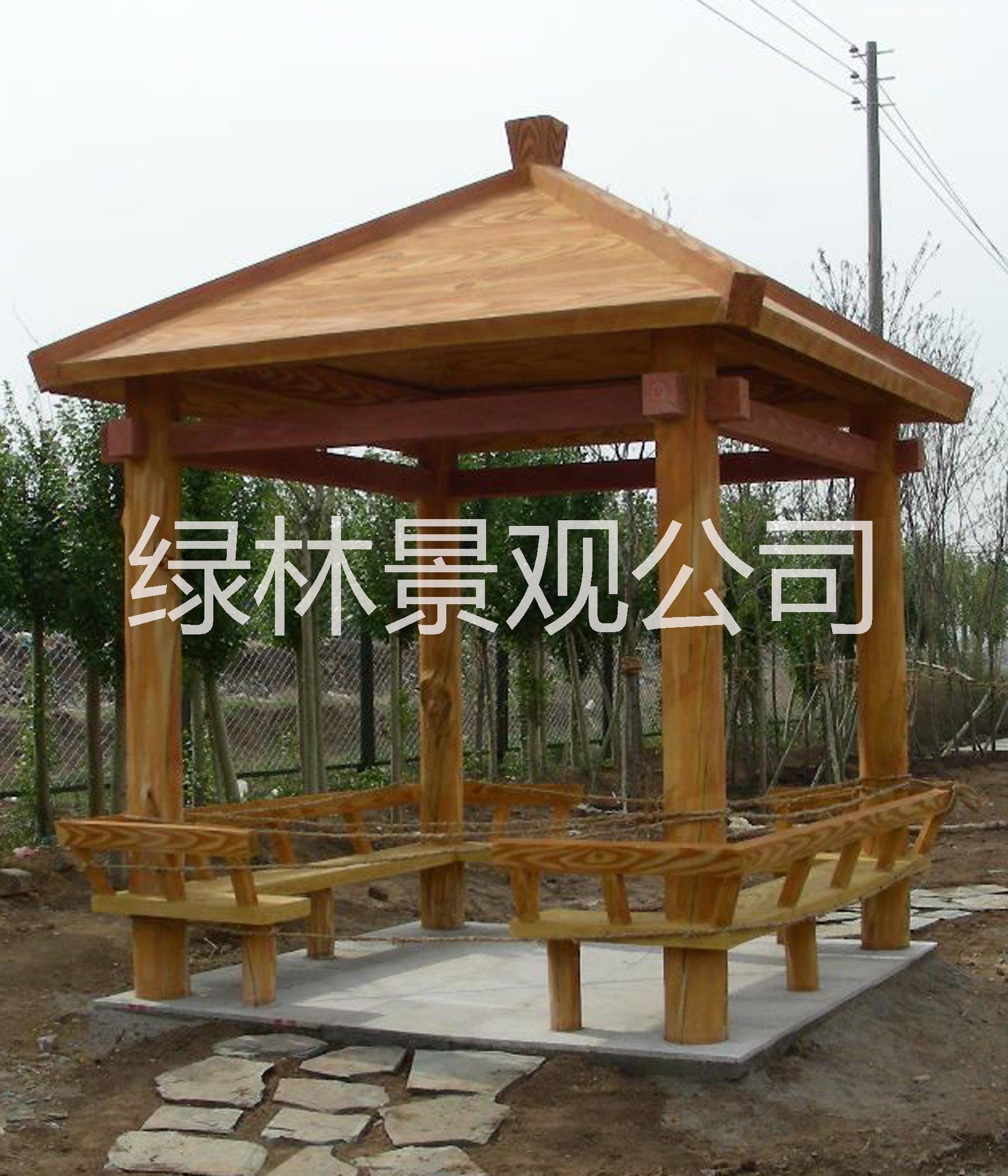 仿木涼亭 水泥仿木涼 仿木涼亭批發(fā)價格 涼亭供應(yīng)商 水泥仿木廊架涼亭