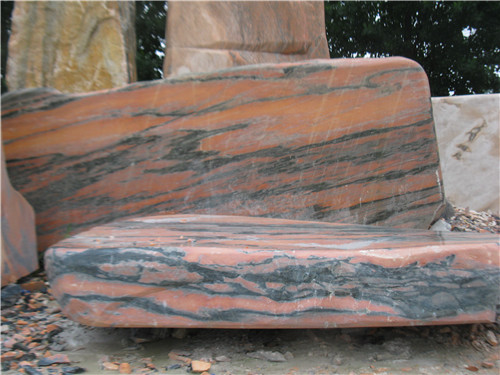 供應(yīng)南陽(yáng)晚霞紅景觀石大門牌石