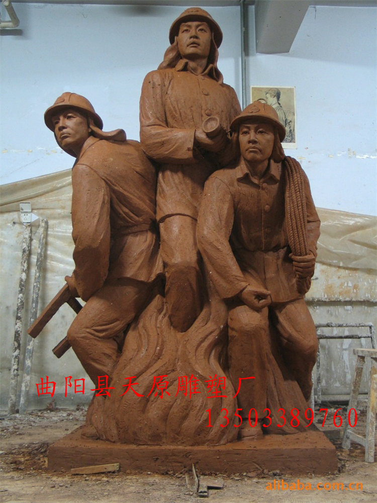 供應(yīng)玻璃鋼雕塑消防員雕塑廣場(chǎng)雕塑消防大隊(duì)人物雕塑